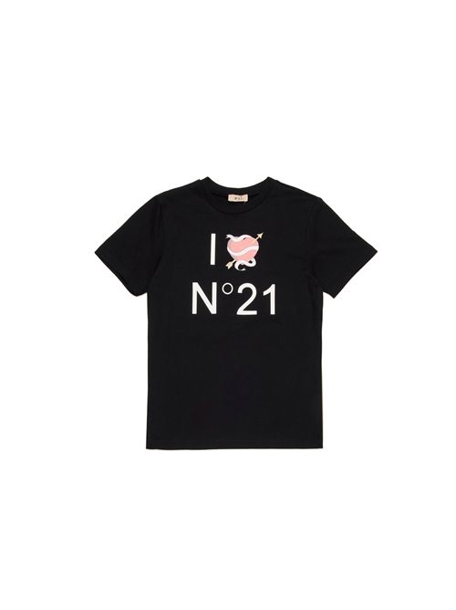 T-shirt, bambina, logata. N°21 | N2102C N01530N900